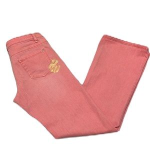 Roca Wear, 84% Cotton, 5-Pocket, Belt Loops, Straight Leg pants, Salmon, 7/8